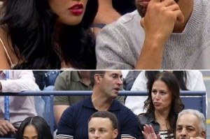 库里携妻子及父亲观战美网决赛 贡献多张表情包