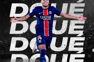 官方：巴黎前锋杜埃当选2024-2025赛季法甲夏窗最佳引援