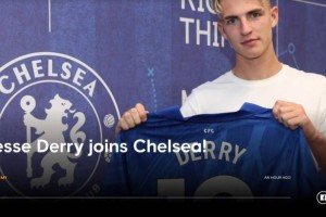 官方：切尔西签下水晶宫18岁边锋杰西-德里，合同至2029年