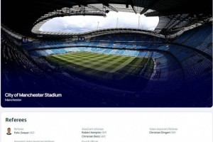 曼城vs那不勒斯欧冠裁判：德国裁判团领衔，兹瓦耶担任主裁