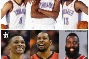 雷霆三少跨时空重聚于休城 杜兰特再次联手亚当斯