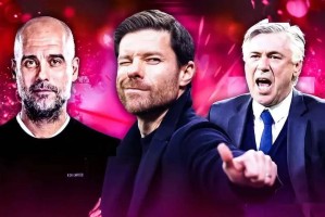 AI 评选当今足坛五大最佳主帅，瓜迪奥拉领衔、斯洛特第三